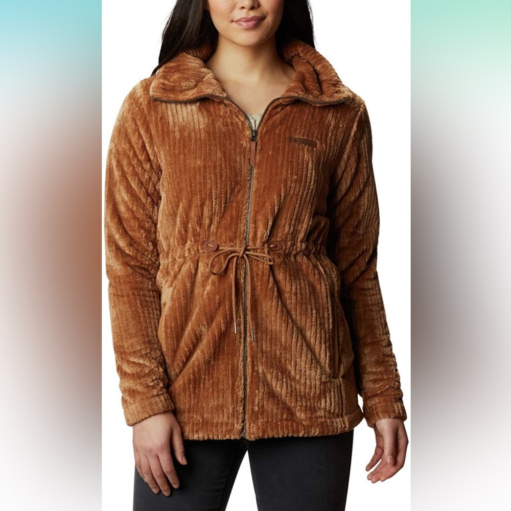 NWT Columbia Women's Fire Side Sherpa Long Full Zip, Elk Stripe, Small & Medium